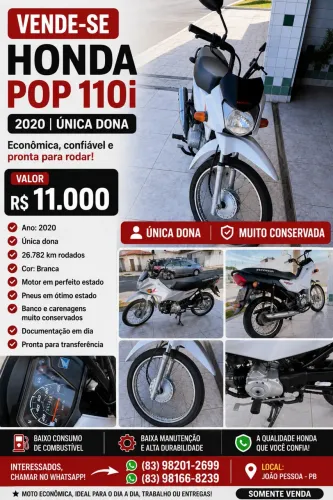 VENDO MOTO POP110 ÚNICA DONA
