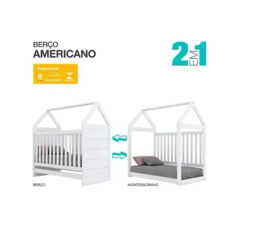 Berço que vira cama montessori