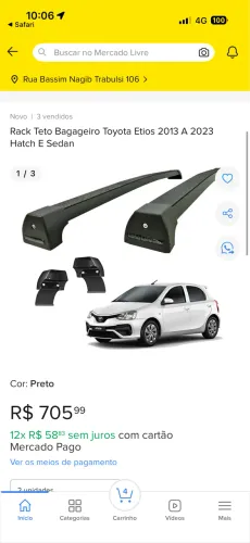 OPORTUNIDADE - Rack Bagageiro Etios Long Life