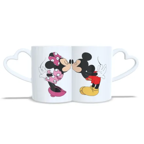 Caneca Alça Coração Dupla Namorados 