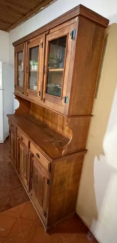 Armário Cozinha Madeira Demolição Maciça Rustico Sítio Fazenda Retrô Vintage Decoração