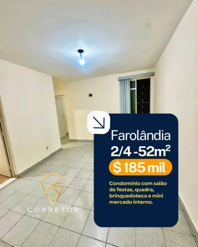 Oportunidade Apartamento na Farolândia | 2/4, Posição Leste/Norte