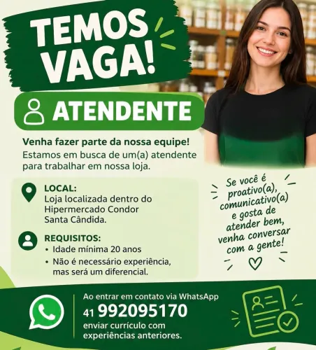 *Leia* vaga de atendente