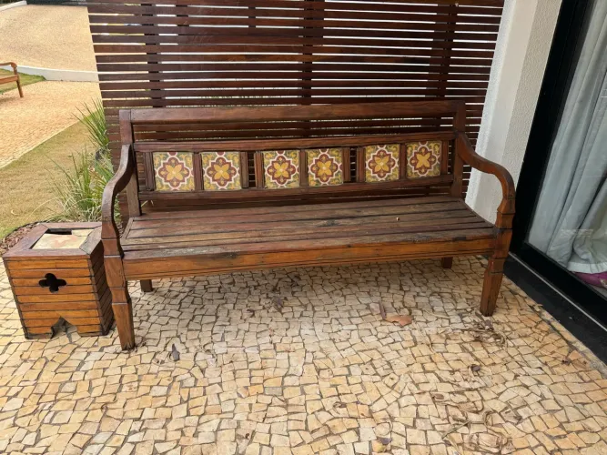 Banco rústico madeira namoradeira
