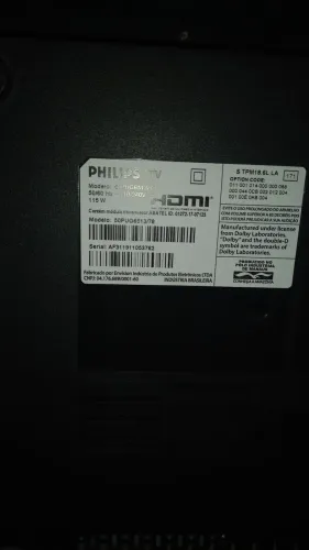 TV Philips 50" Smart 4K (Modelo 50PUG6513/78) - Tela Quebrada / Peças Boas