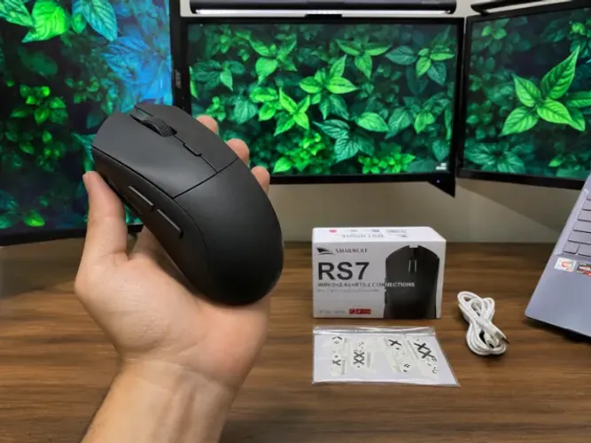 Mouse Gamer Sem fio SMAILWOLF RS7 - Novo