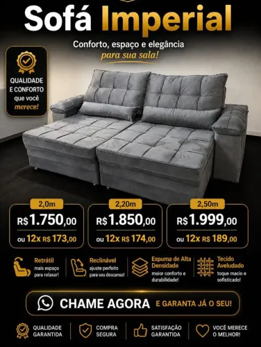 Sofá retrátil e reclinável Modular Lançamento; Pagamento no ato da entrega