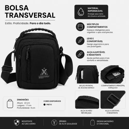 Bag Transversal Impermeável