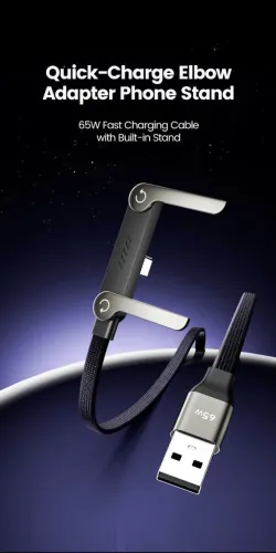 Cabo USB com suporte dobrável de carregamento para smartphone 