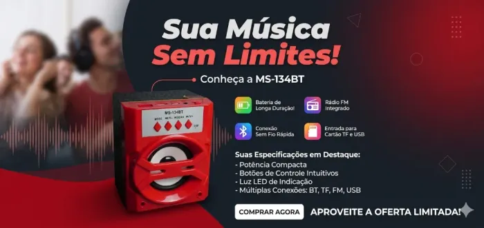 Caixa Bluetooth MS-134BT com o Melhor Preço