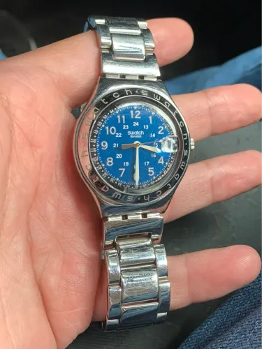 Relógio Swatch Irony Big Happy Joe Blue - Original - Aço Inox