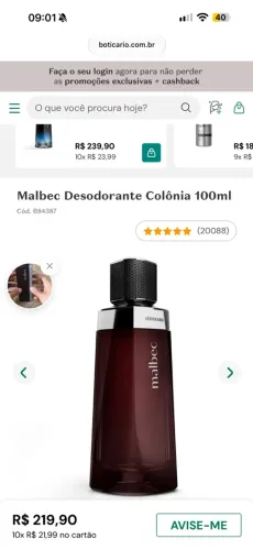 Perfume Malbec tradicional lacrado