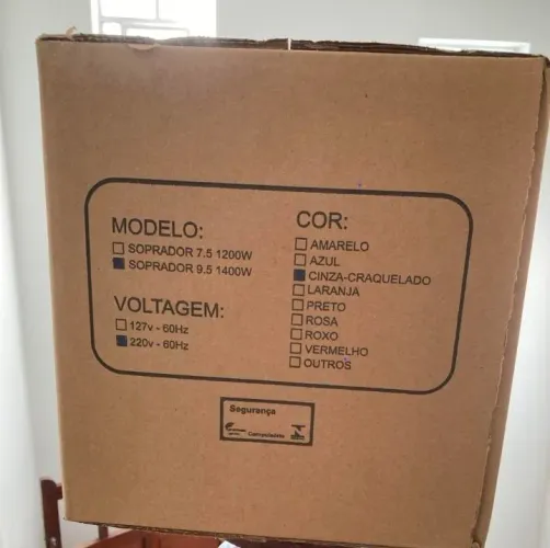 Soprador plenitude 9.5 - 1400 W , 60 Hz, 220 v cor cinza, novo, na caixa