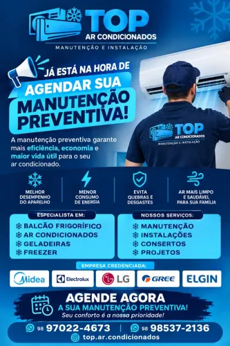 Instalação,manutenção de aparelho de climatização e refrigeração.