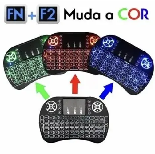 Mini Teclado Wireless Touch Pad Led Luminoso Tv Box Pc Xbox Smart Tv