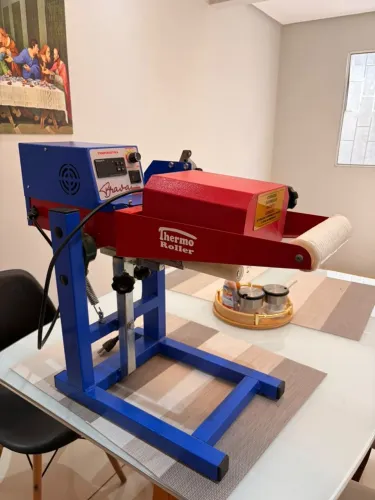 Prensa Transfer 360 Thermo Roller Profissional Cor Azul
