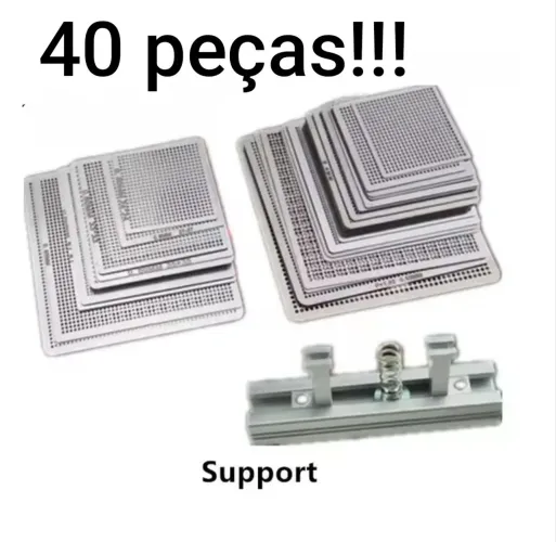 Estênceis universais para chips SMD reparos BGA fácil com suporte. 40 peças