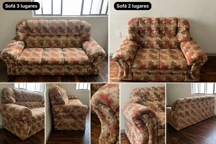 Conjunto de sofás 2 e 3 lugares - R$ 400
