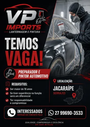 Preparador e Pintor Automotivo em Jacaraípe-Serra/Es
