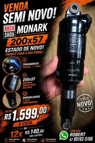 Shock Rock Shox Monark debon air revisado em ótimo estado