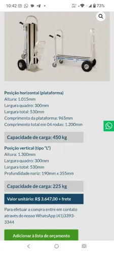 Vende se carrinho pra entrega