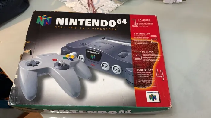 NINTENDO 64 NA CAIXA ORIGINAL COM JOGOS 