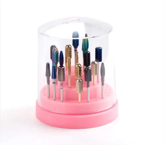 Kit Nail Designer - Brocas + Porta Brocas + Madre Pérola + Escova de remover pó das unhas