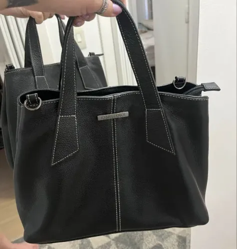 Bolsa Constance Couro Legítimo Preta