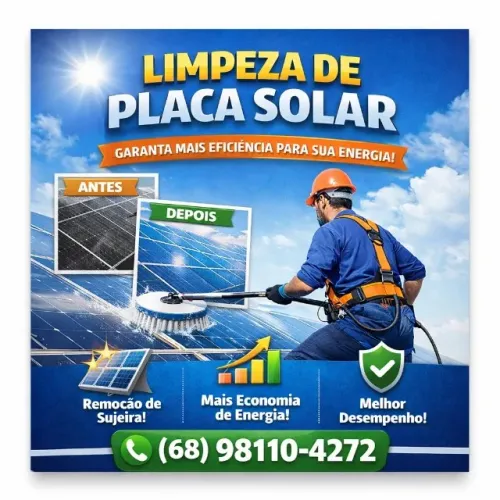 Limpeza de placa solar