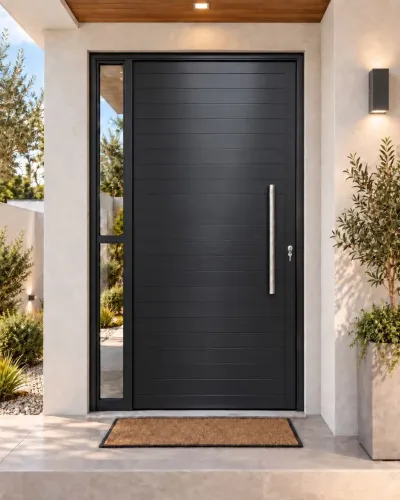 PORTA PIVOTANTE LAMBRIL LUXO PRETO - 2.10X1.20