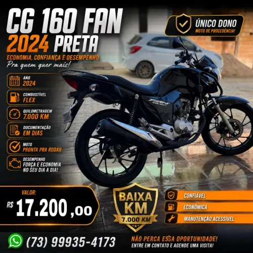 HONDA CG 160 FAN 2024 ? PRETA