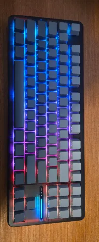 Teclado Aula F87 8000mah + Keycap Double Shot, switch Gray Wood V4 (com caixa zerado)