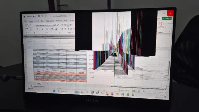 Monitor portátil Arzopa 16'1 quebrada