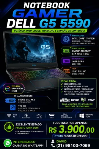 Notebook Gamer Dell G5
