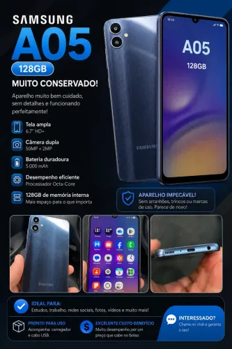 Samsung Galaxy A05 128 GB - Muito Conservado!