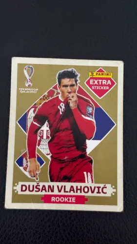 Figurinha rara Panini copa 2022 DUSAN VLAHOVIC - Dourada