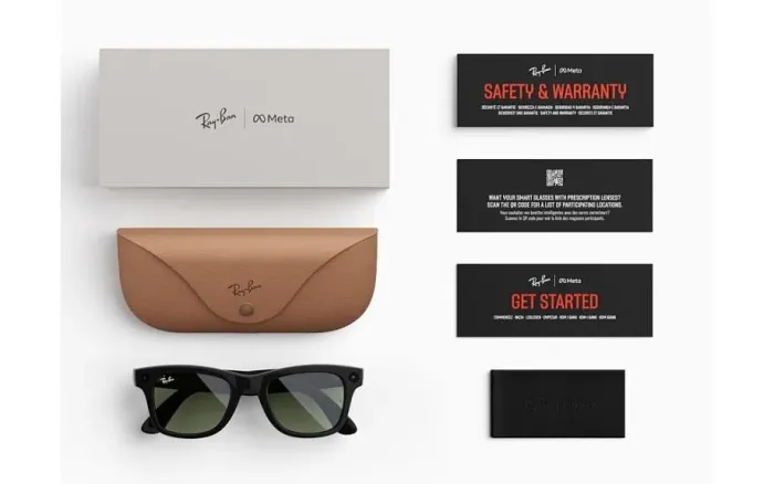 Óculos de Sol Ray-Ban Meta Wayfarer RW4008 - Shiny Black