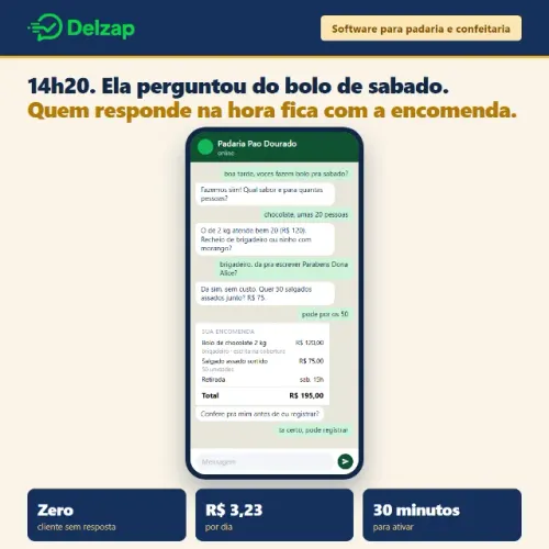 Padaria e confeitaria: sistema com IA para encomendas e delivery no WhatsApp