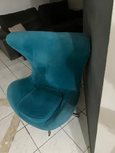 Poltrona estofada azul