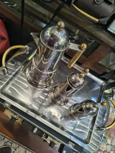 Cafeteira Italiana 1980 Inox VEV Vigano Kontessa Oro Italy