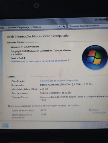 Notebook pequeno Acer ( leia a descrição)