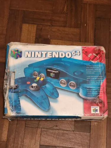 Nintendo 64 Azul Anis na Caixa muito bem conservado o aparelho no pix por 1,500