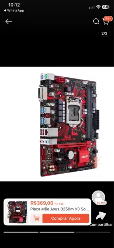 Placa Mãe Asus B250m V3 Socket Lga 1151 Ddr4 Usb 3.0 Vermelho