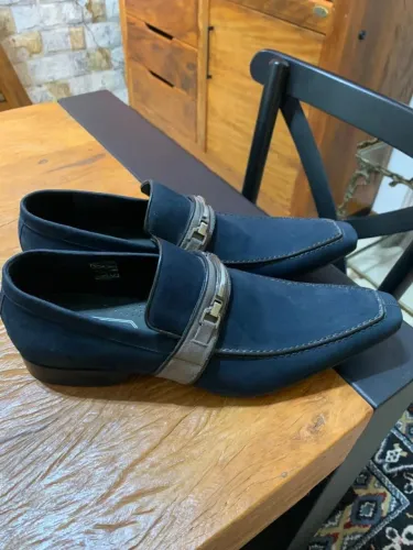 Sapato Jorge Bischoff masculino couro azul marinho novo nunca usado 42