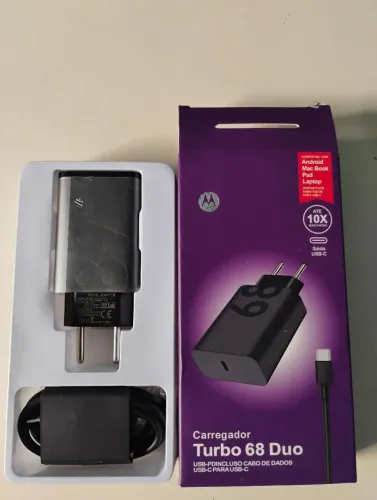 Carregador Turbo Power 68 watts, Cabo Duplo USB Tipo C (Novo )<br>Entrega a Combinar.