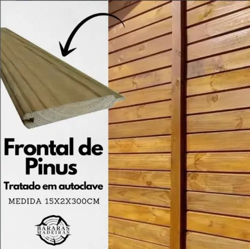 Frontal de Pinus Tratado em Autoclave - Casa de Madeira (lambril, divisória)