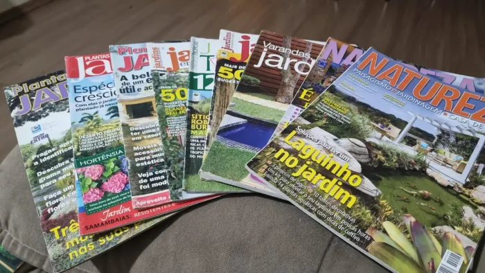 Lote com 8 Revistas de Jardinagem e Paisagismo (Revista Natureza e Outras)