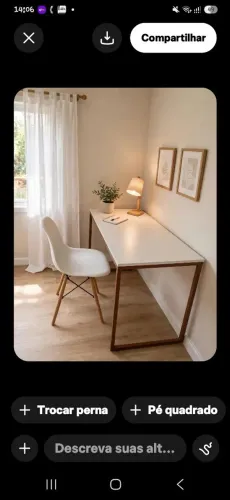 Mesa pé de ferro com cadeira
