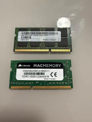 2 memórias de 8 GB DDR3 1600MHz para Notebook