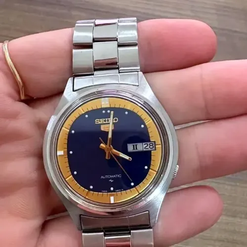 Relógio Seiko 5 Automático Vintage Azul 7009